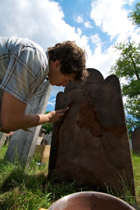 Randy Ruth Demonstrating selective Crack infill techniques